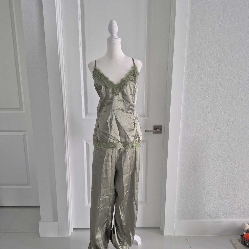 Satin Wide Leg 2 Piece Set